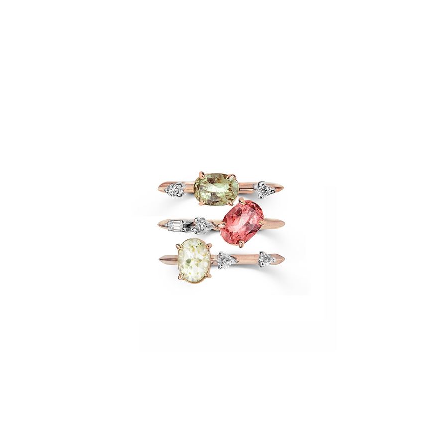 Set of three tourmaline 'Balance' rings BALANCE | SET 3 AN TORMAU9R CT 0,18
